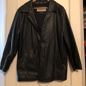 M. Julian Wilsons leather overcoat